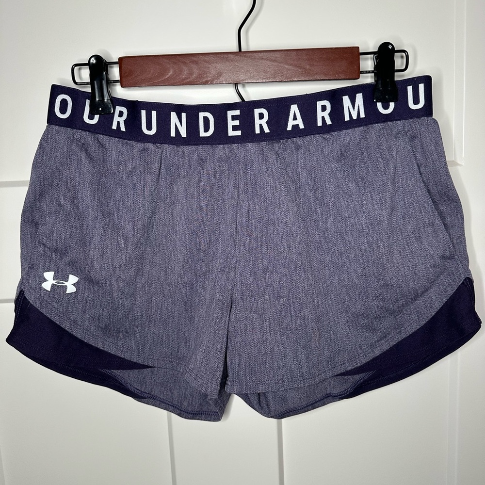 Under Armour Purple Running Shorts Women’s Medium Loose Fit Logo Band